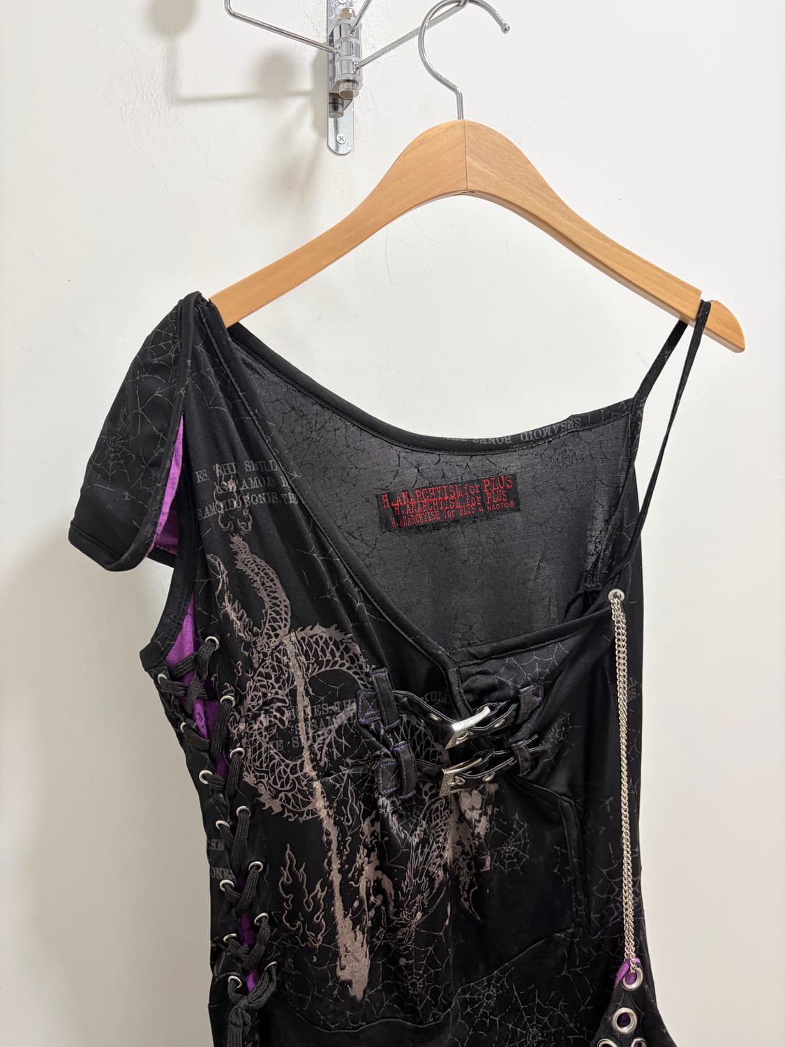 h.naoto 펑크 오리엔탈 스파이더웹 넥 원피스 상품이미지6