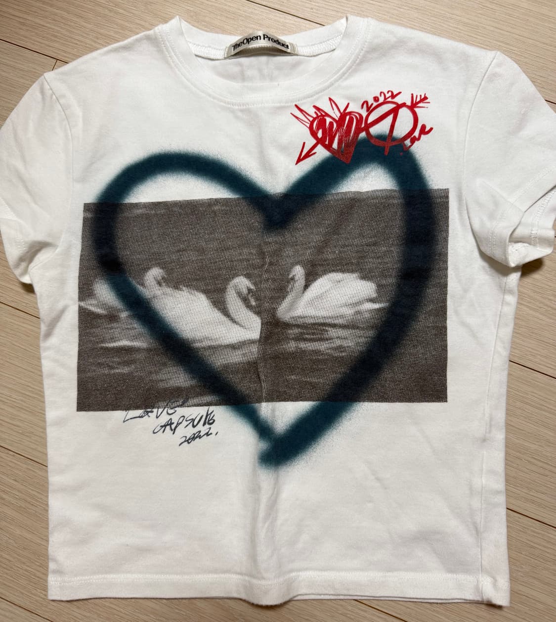 더오픈 프로덕트 크롭티 LOVE BABY T-SHIRT-WHITE 상품이미지3