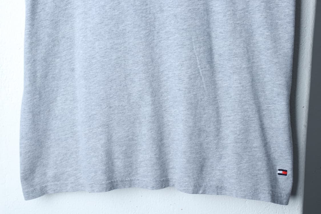 (L-XL) 타미힐피거 반팔 티셔츠 그레이 무지 기본-H30126 상품이미지4