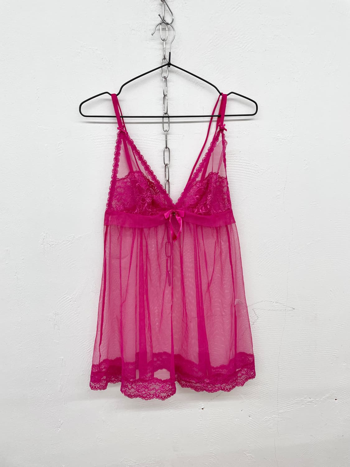 갸루 핑크 레이스 슬립 상품이미지4