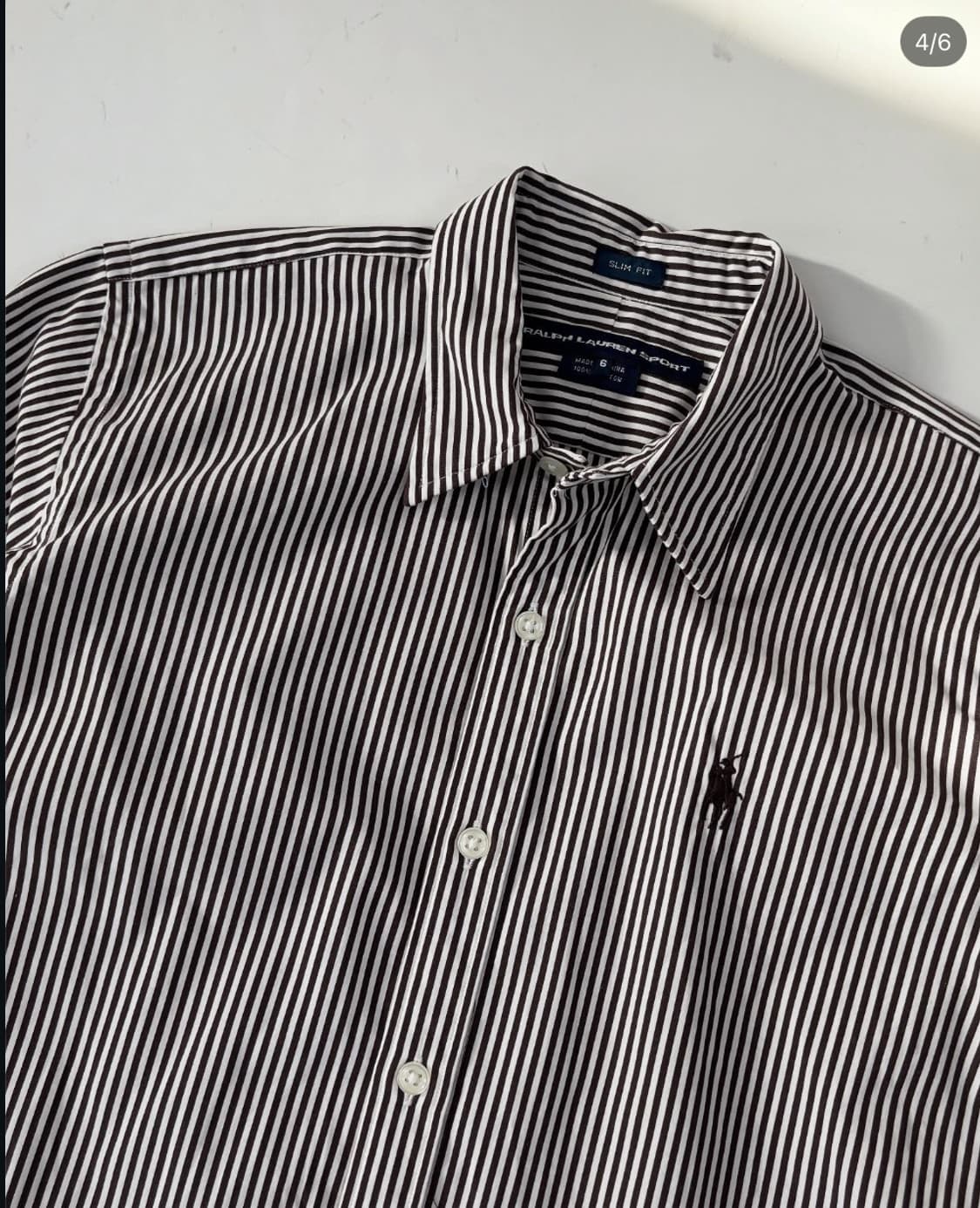 폴로 갈색 체크셔츠 슬림핏 s사이즈 상품이미지4