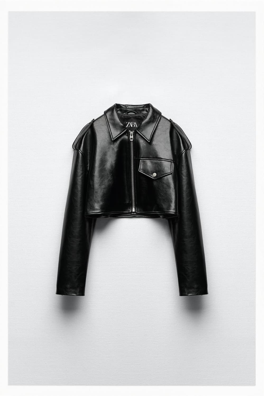 ZARA 자라 크롭 레더 자켓 상품이미지4