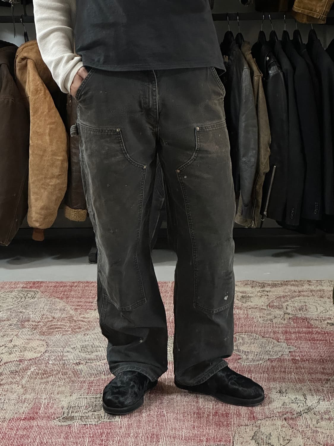 OG 칼하트 B136 더블니 블랙 칼하트 썩블니 워크팬츠 상품이미지9