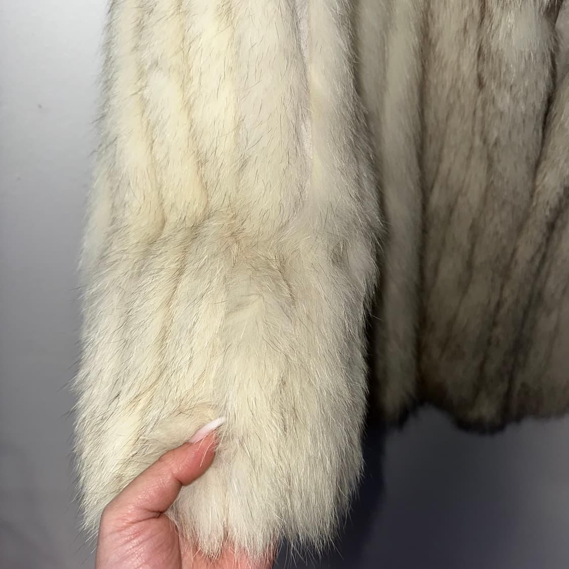 화이트 믹스컬러 사가폭스 퍼자켓M 상품이미지3