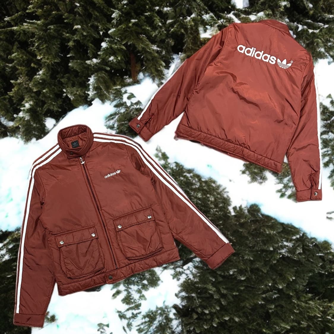 아디다스 올드스쿨 경량패딩 마룬 (M) 상품이미지1