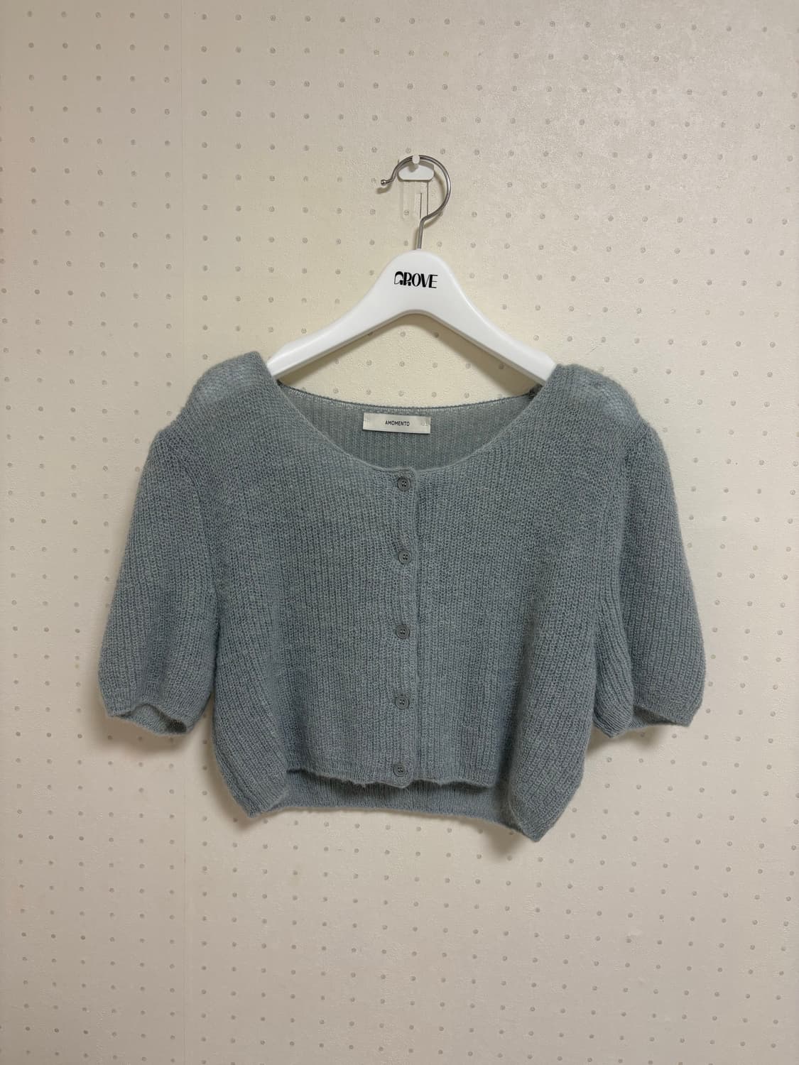 아모멘토 알파카크롭가디건_민트 판매/실착1회 상품이미지3