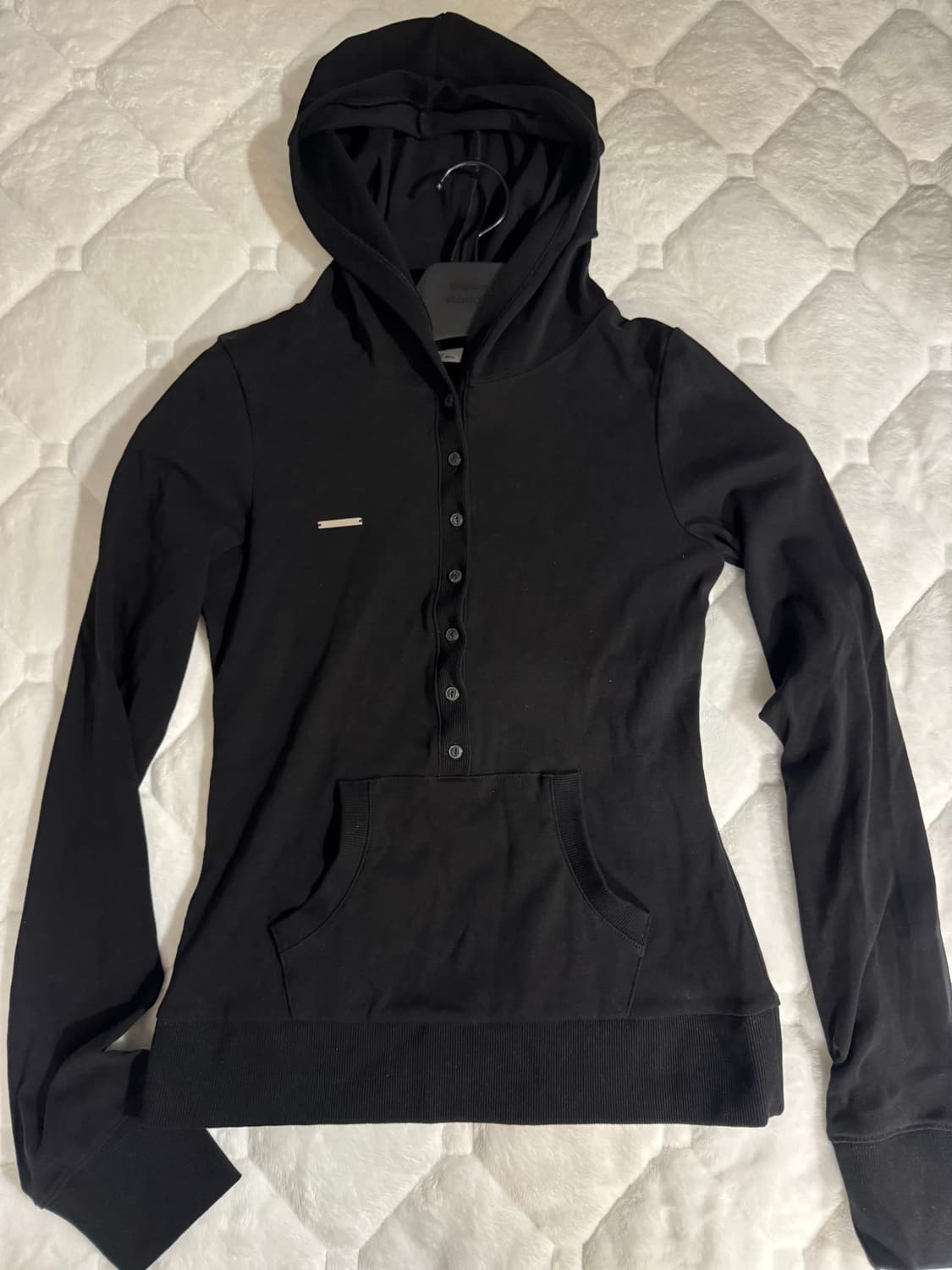 미세키서울 Fitted hoodie long sleeves BLACK  상품이미지2