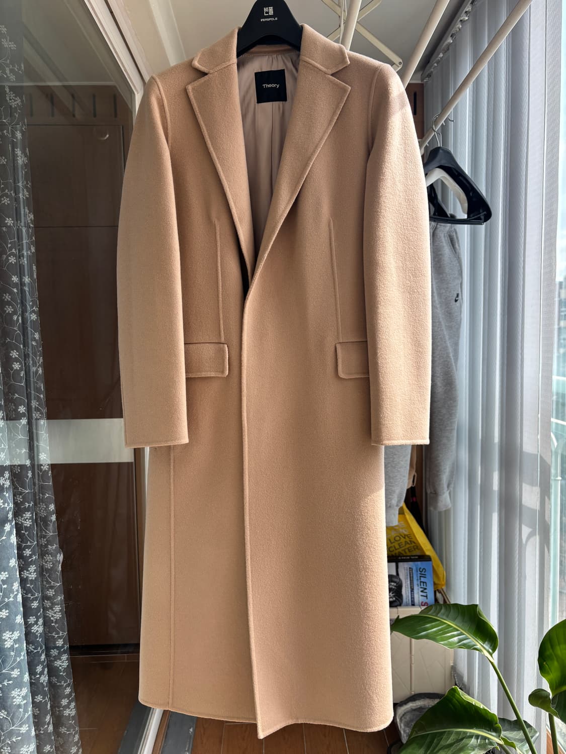 Theory(띠어리,띠오리) 울캐시미어 베이지 롱코트 (000사이즈) 상품이미지1