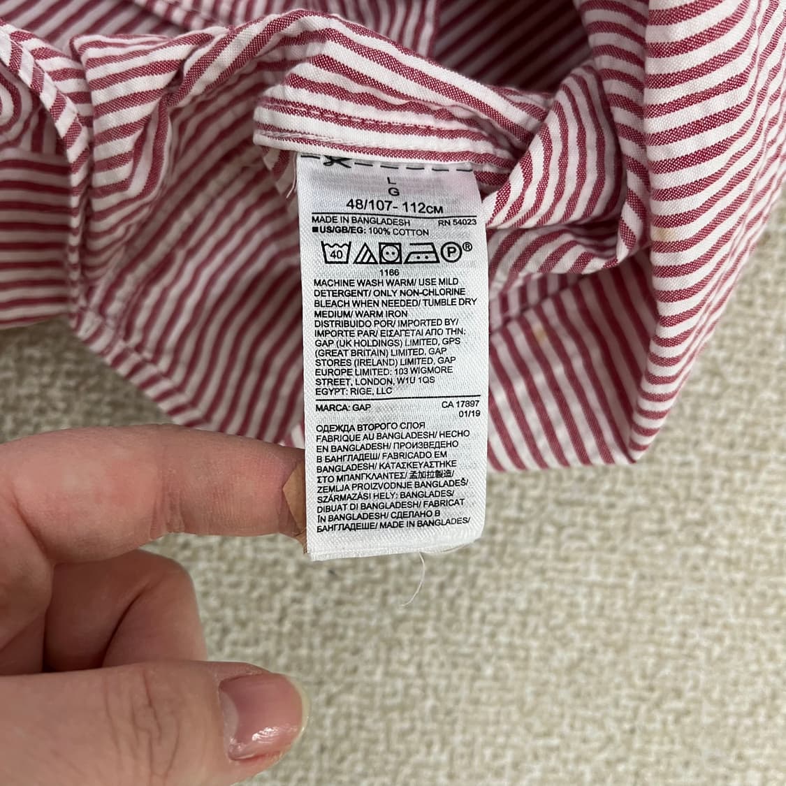 L 갭 스탠다드핏 반팔 셔츠 남방 0225M1 상품이미지3