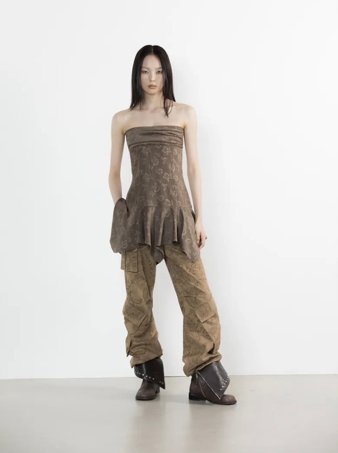 웻태그 CARGO BOOTCUT PANTS PAISLEY BROWN 상품이미지4