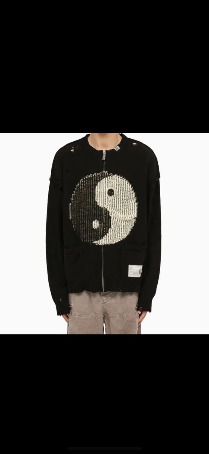 [46] 미하라 야스히로 음양 집업 니트 가디건 상품이미지1