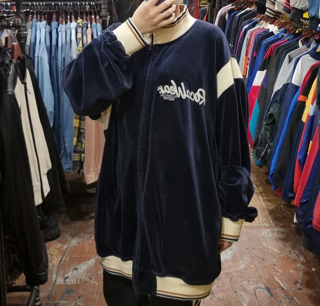 [Hi] vtg 빈티지 벨로아 벨벳 져지 네이비 상품이미지4