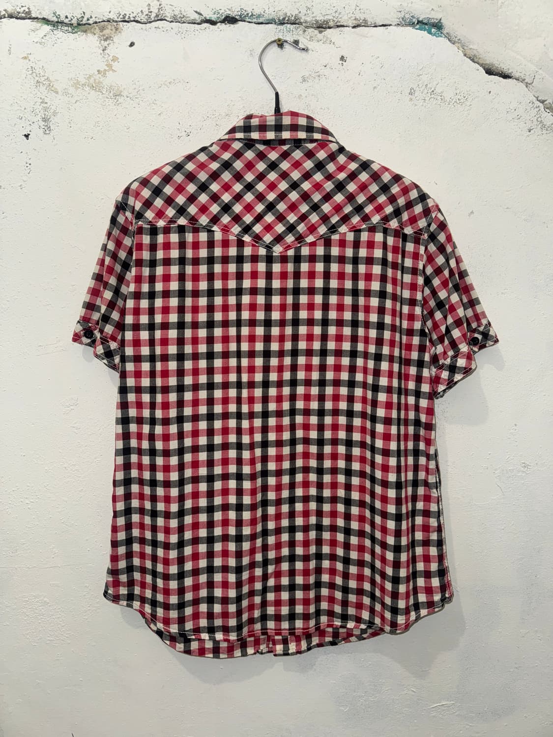 EVISU 레드 체크 반팔 셔츠 상품이미지4