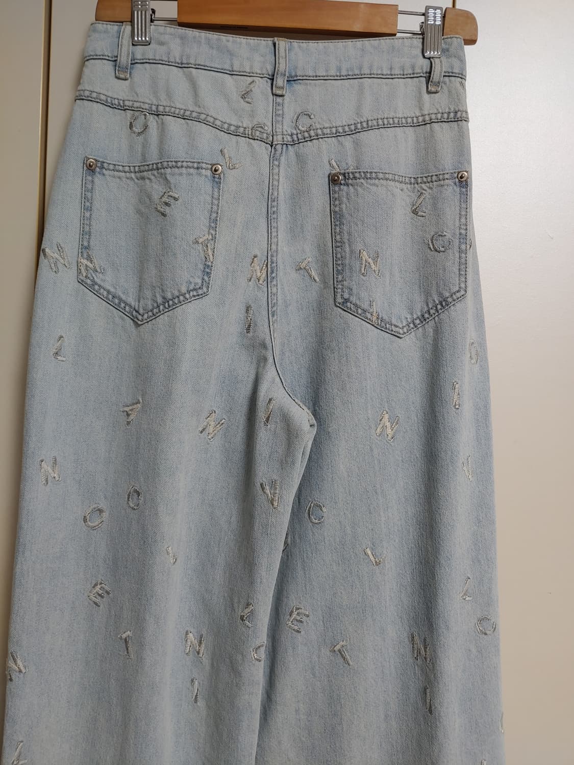 랑방 595000원 자수로고 와이드데님 패츠 상품이미지8