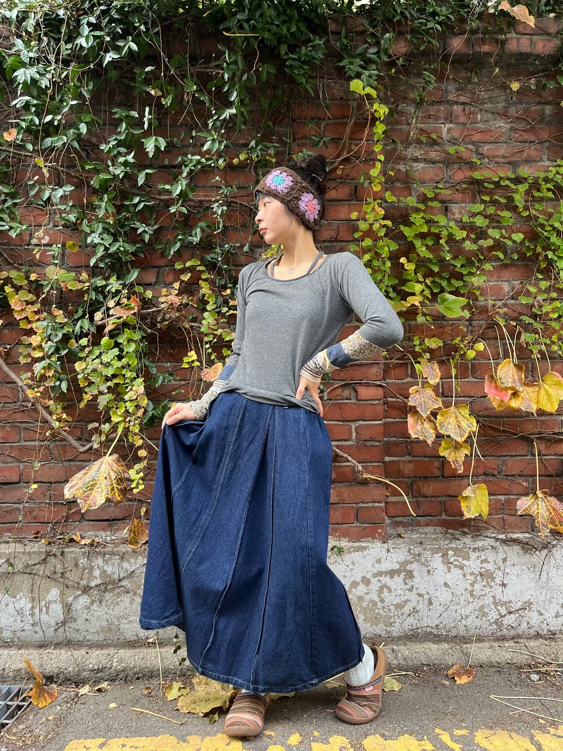 데일리무드 데님 롱스커트 상품이미지1