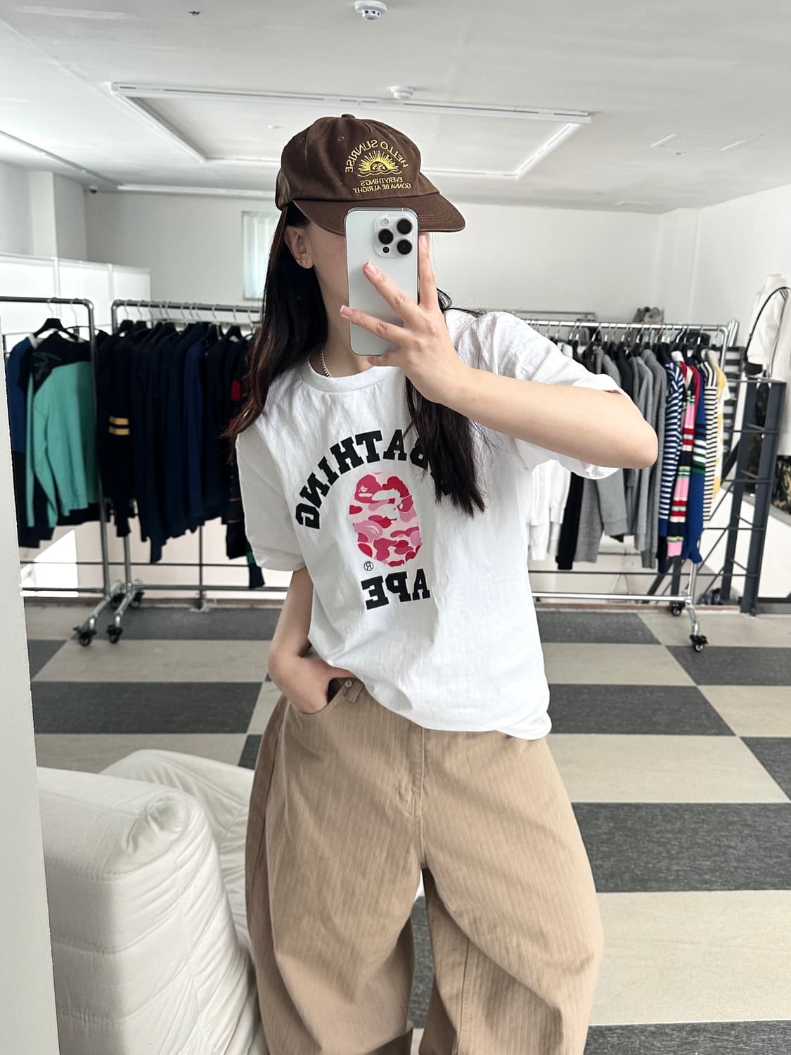 베이프 ABC카모 컬리지 반팔 티셔츠  상품이미지2