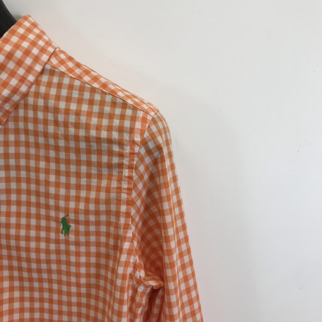 폴로 랄프로렌 오렌지 깅엄체크셔츠 [14-16,L 여성55] 상품이미지2