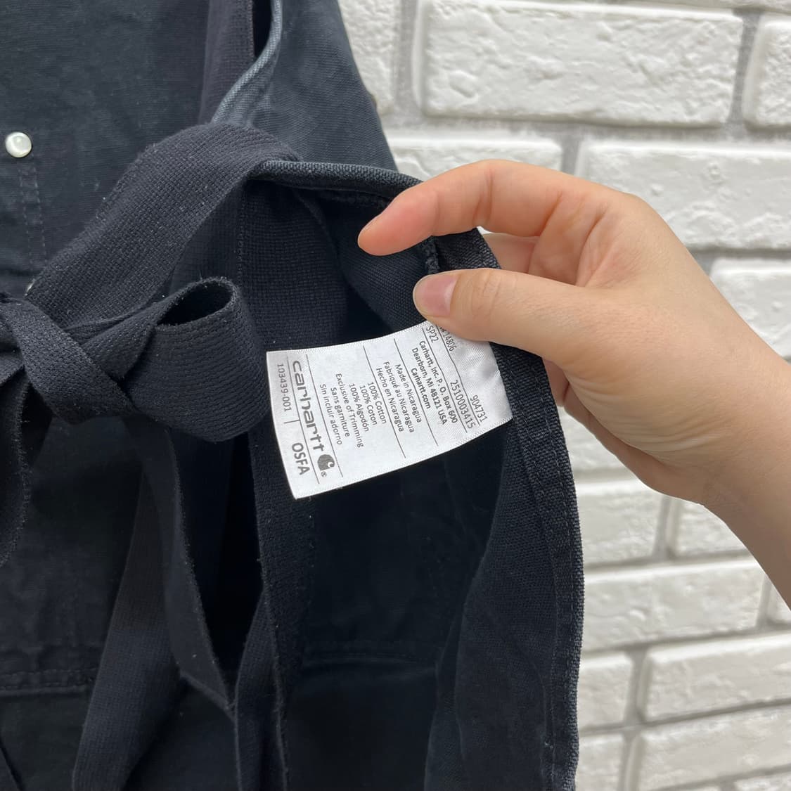 칼하트 펌 덕 에이프런 블랙 앞치마 상품이미지4