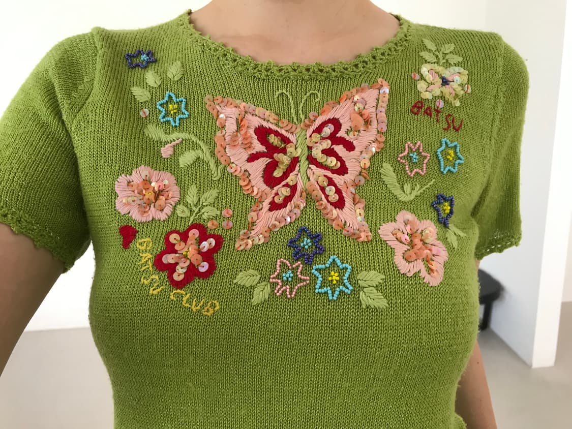 vintage butterfly pattern knit 상품이미지1