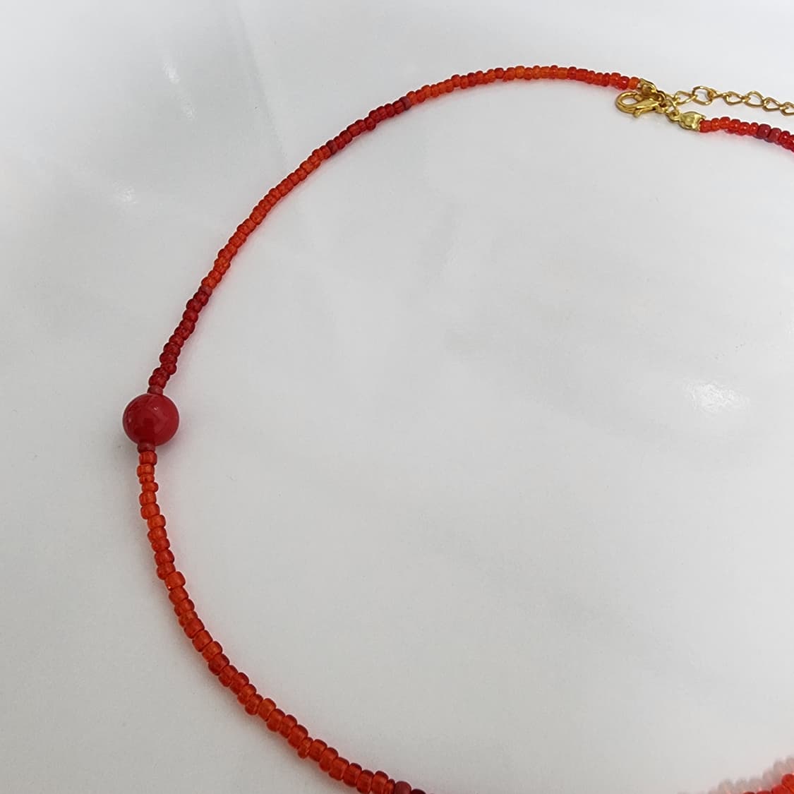 레드 비즈 목걸이 상품이미지2