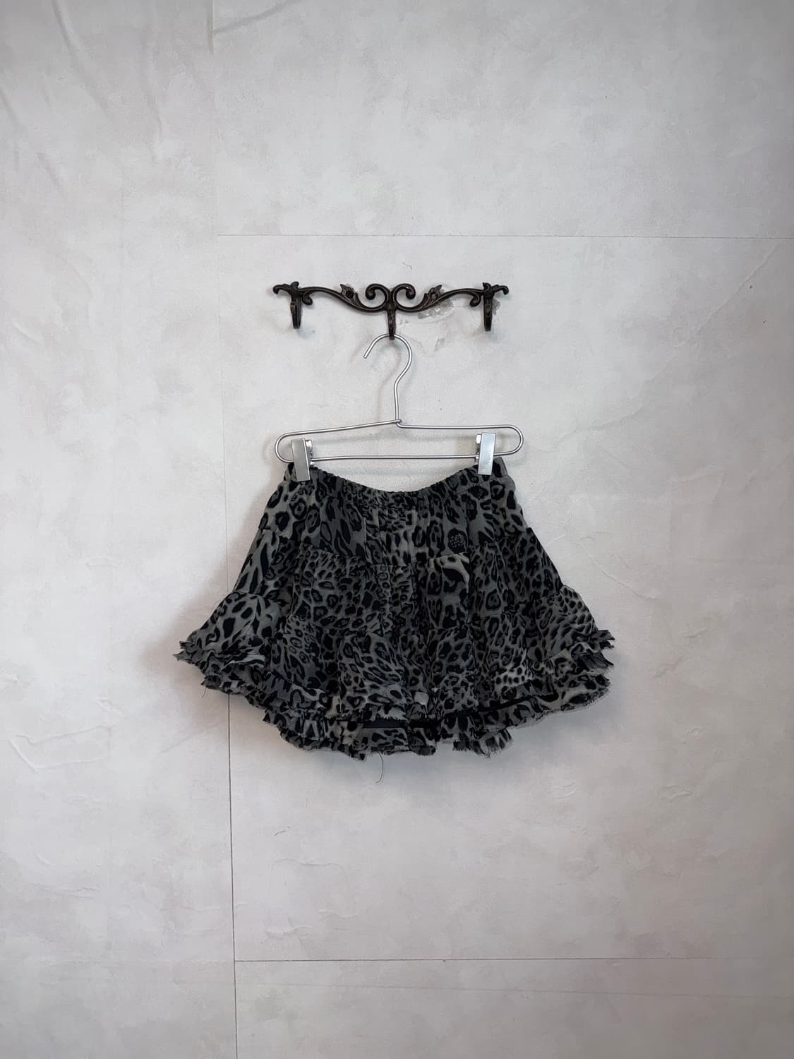 Charcoal leopard chiffon cancan skirt 상품이미지1