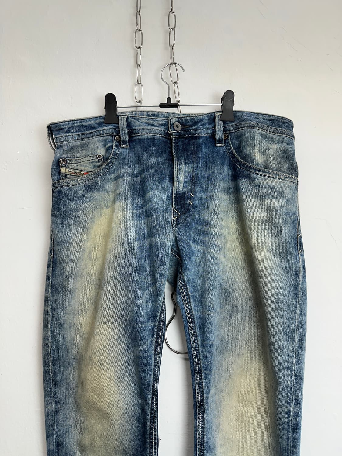 DIESEL Blue Distressed Wash Straight-Leg 상품이미지5