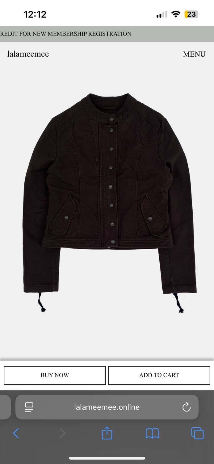 Washed biker jacket (Brown) 상품이미지1