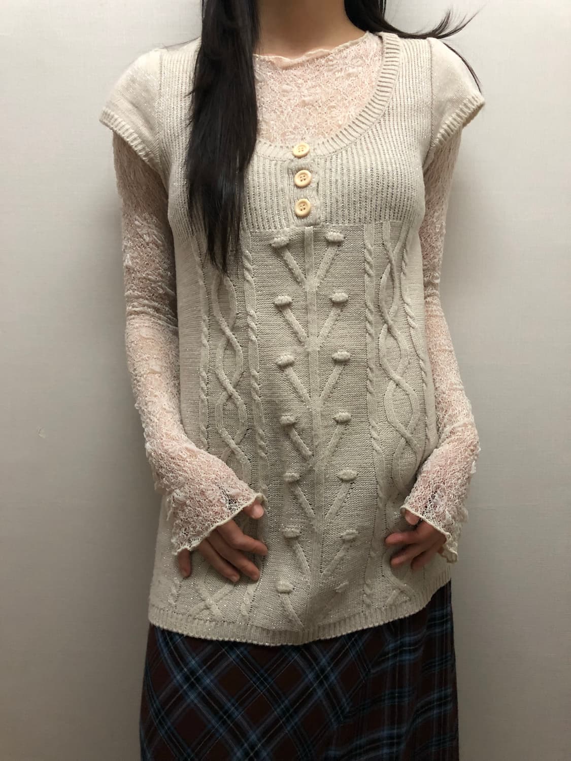 빈티지 아이보리 글리터 니트 상품이미지1