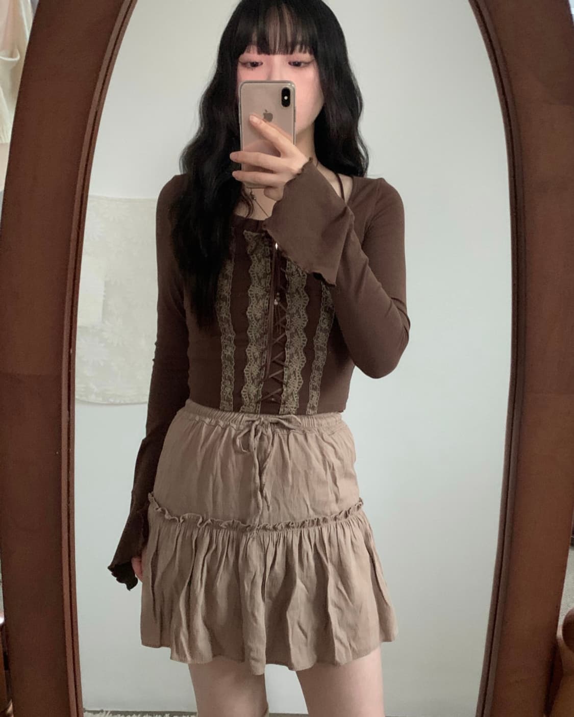 [새상품] 빈티지 아일렛 티셔츠 라떼갸루 상품이미지3