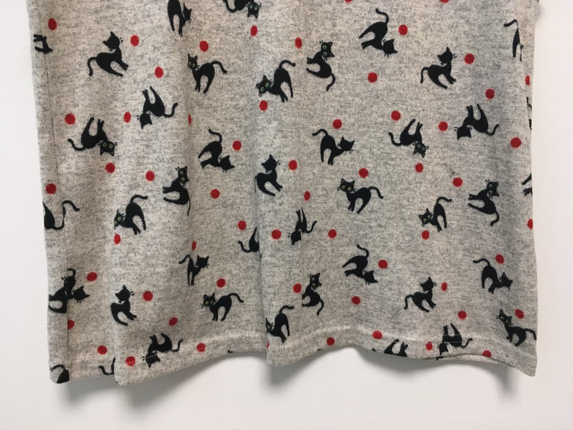 vintage cat pattern top heather grey 상품이미지9