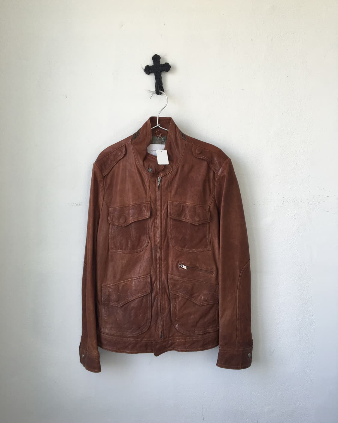 High neck multi pocket lamb leather jack 상품이미지1