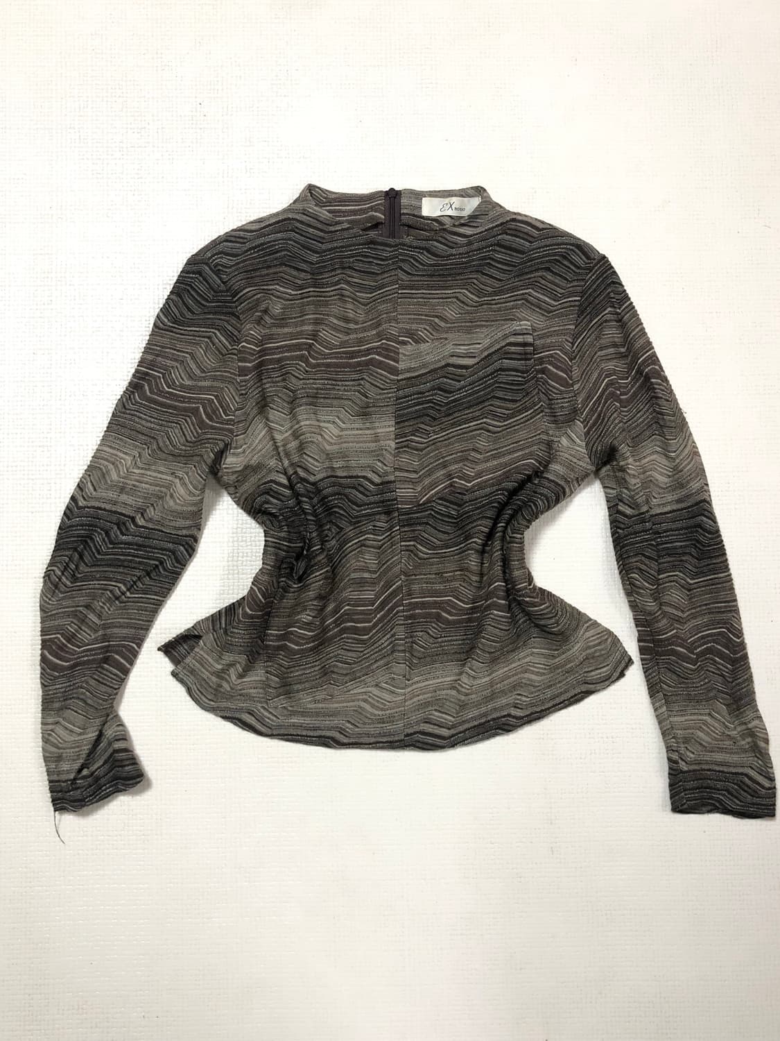 빈티지 카키 앤 브라운 웨이브 탑 상품이미지6