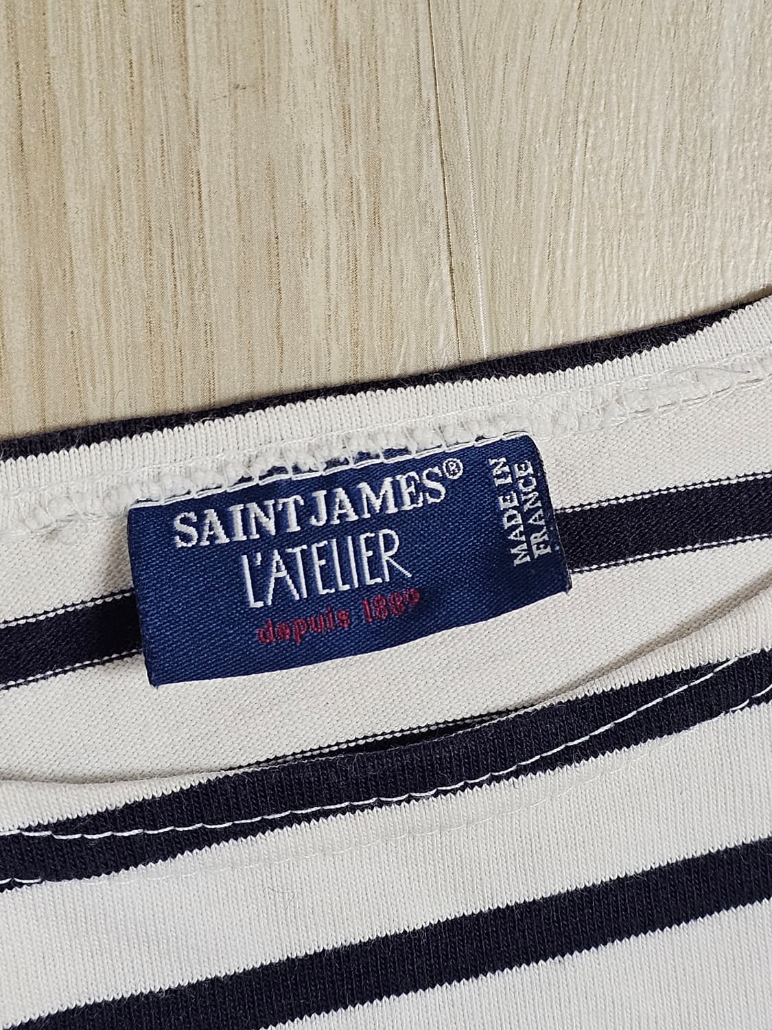 [M] 세인트제임스 밍콰이어 네이비 스트라이프 긴팔 티셔츠 상품이미지3