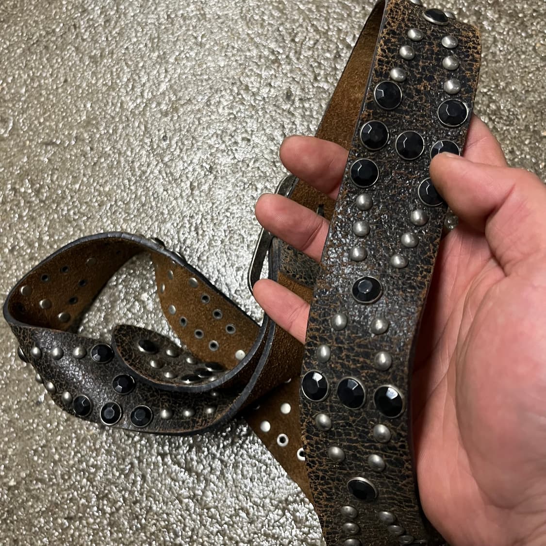 빈티지 스터드 가죽 벨트 (~35“) 상품이미지3