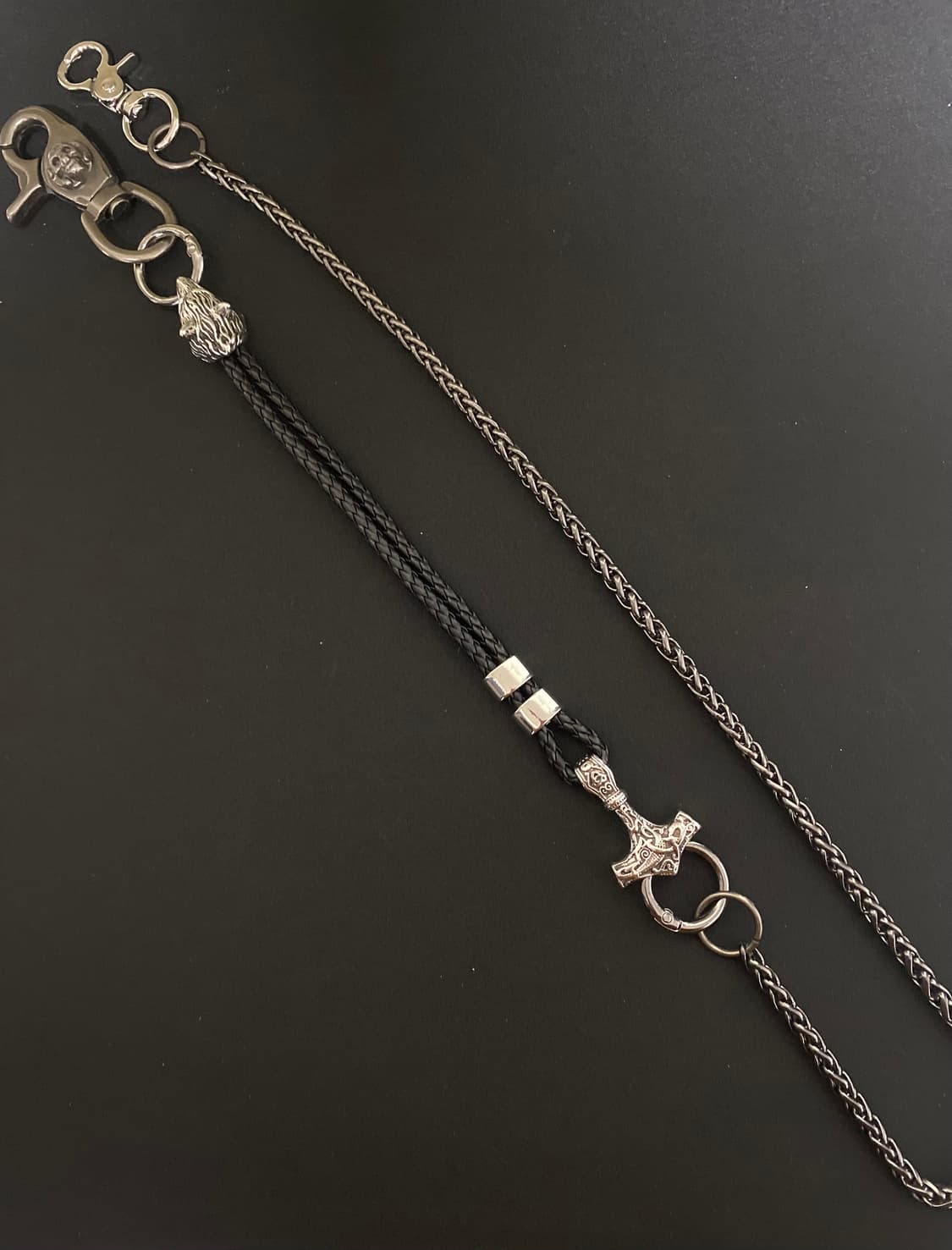 롱&숏 스컬 바지 체인 상품이미지3