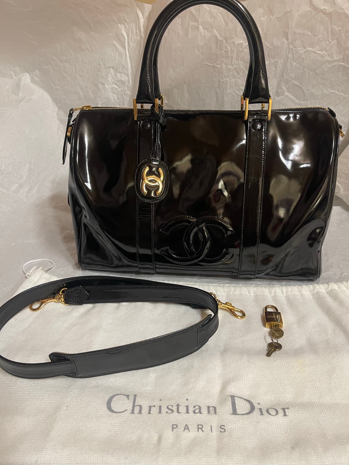  샤넬 에나멜 보스톤 백 상품이미지1