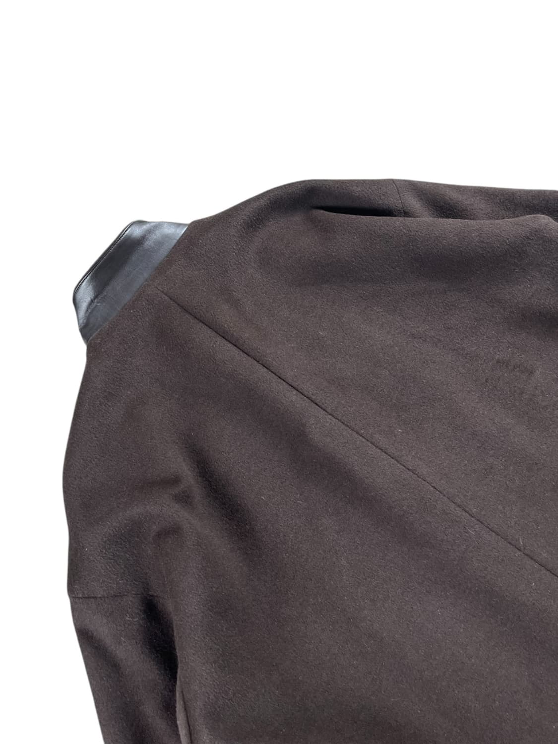 KIYOKO TAKASE 레더 카라 브라운 발마칸 코트  상품이미지5