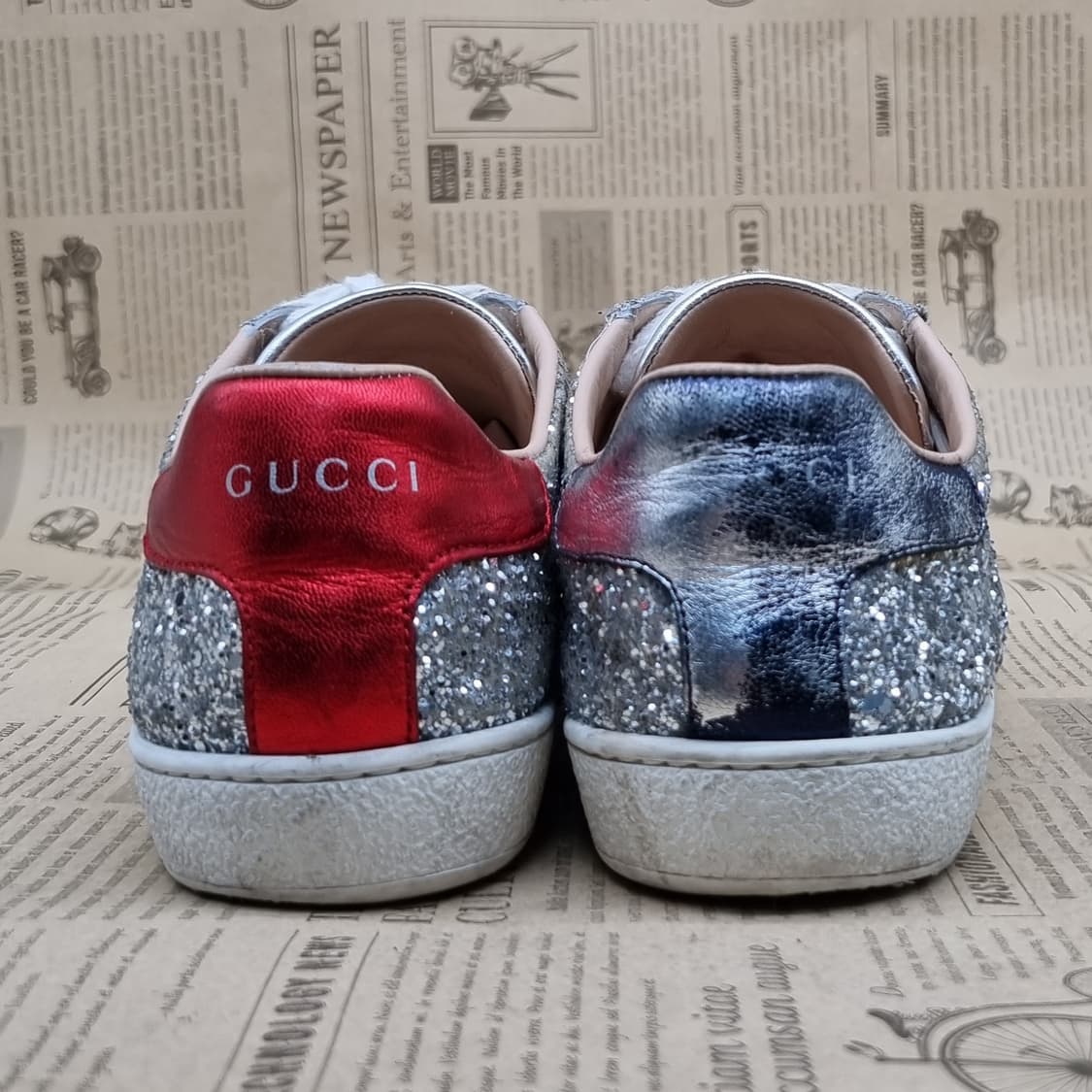 구찌 스니커즈 실버 글리터 36.5 235 상품이미지4