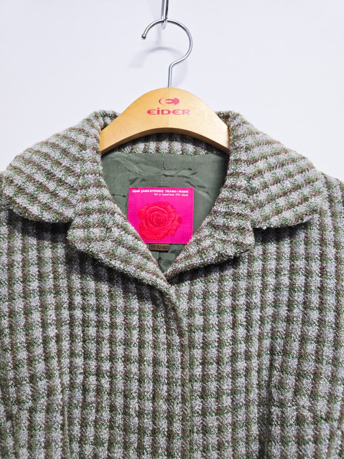 신장경 트위드 체크 패턴 여성 자켓 상품이미지2