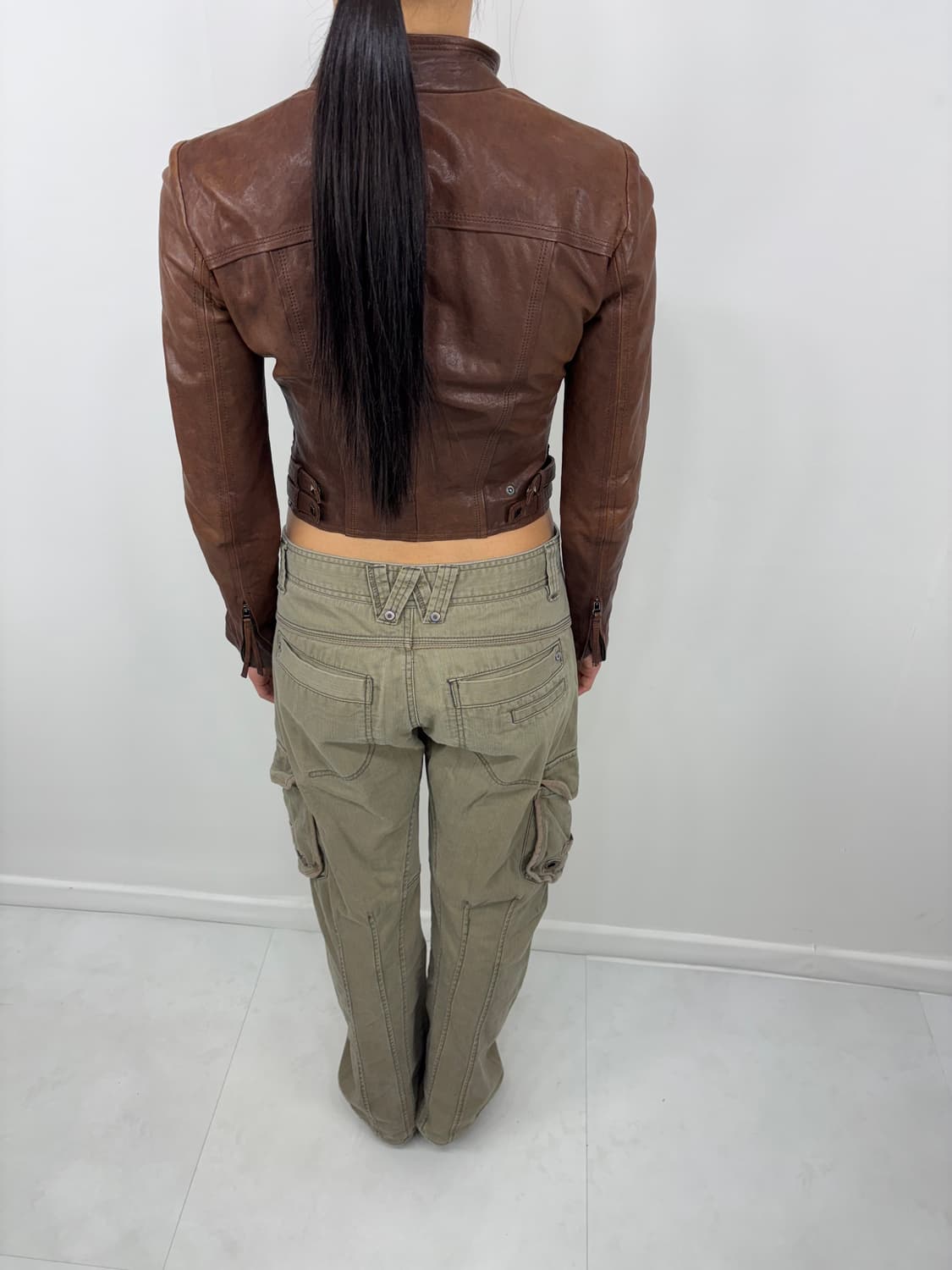 LAMBSKIN BROWN CROP JACKET 상품이미지4
