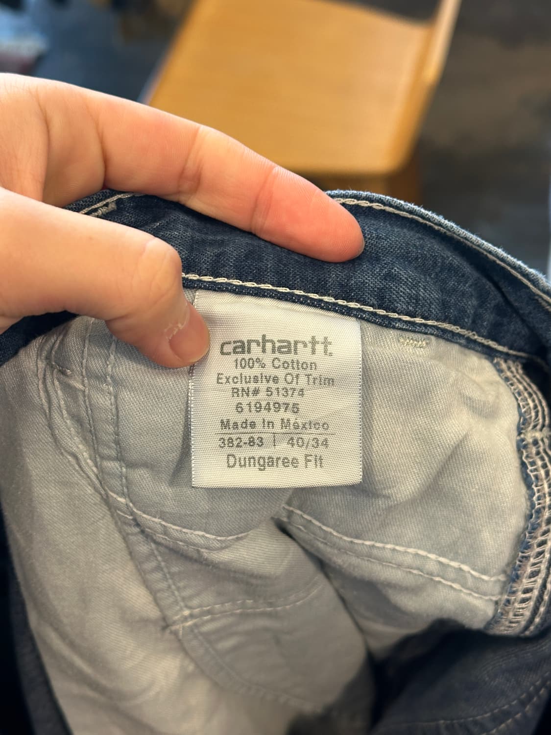 칼하트 카펜터 데님 워크팬츠 덩가리핏 40X34 상품이미지4