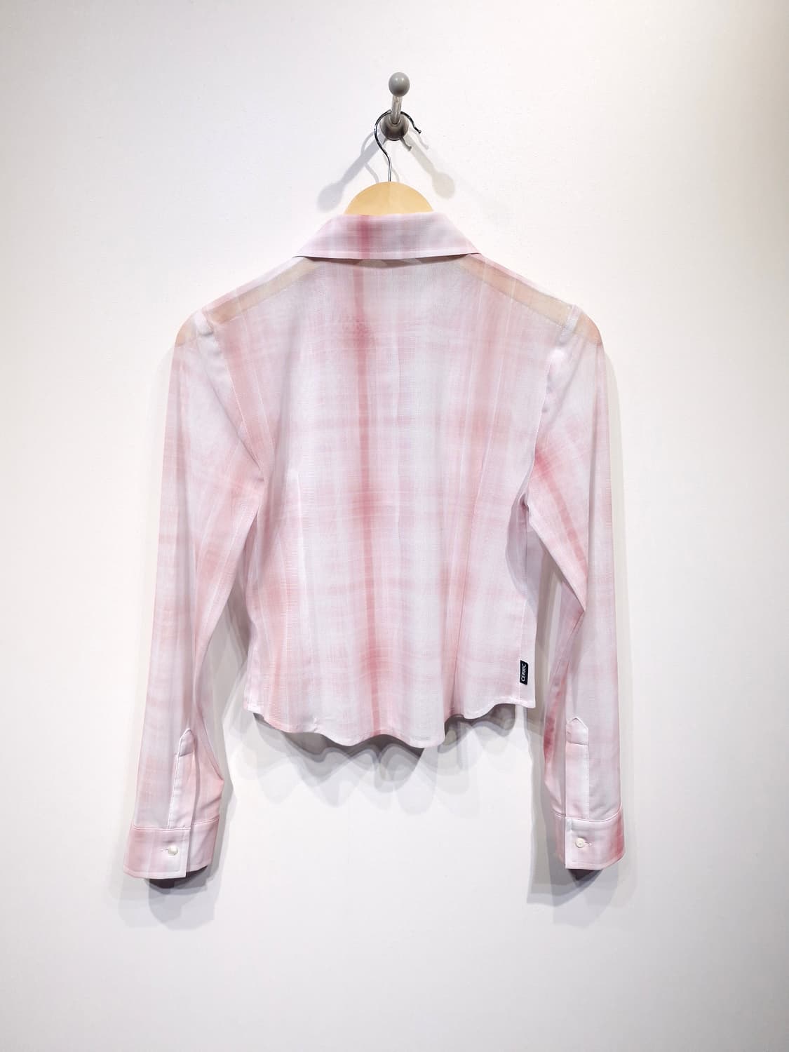 CERRIC 세릭 25S/S 씨쓰루 체크 셔츠 핑크 상품이미지4