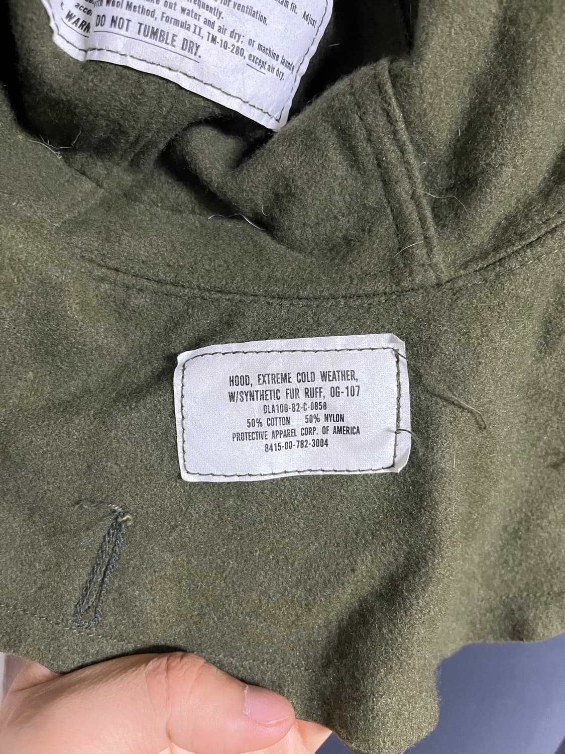 M65 피쉬테일 파카 오리지널 개파카 S 데드스탁 풀세트 상품이미지10