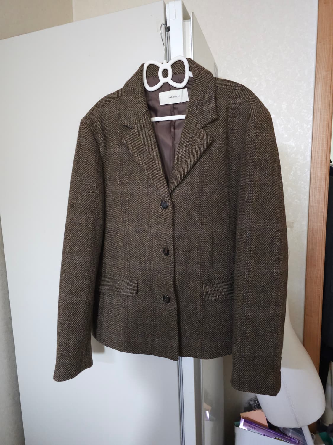 런던플랏 헤링본 자켓 브라운 상품이미지1