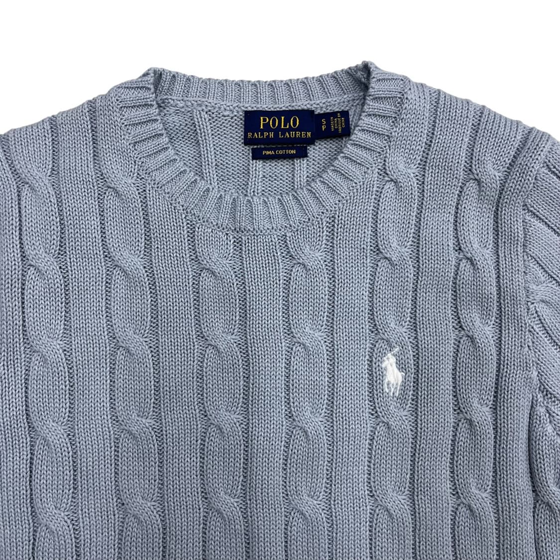 폴로 랄프로렌 화이트포니 소라 꽈배기 반팔니트 S 상품이미지4