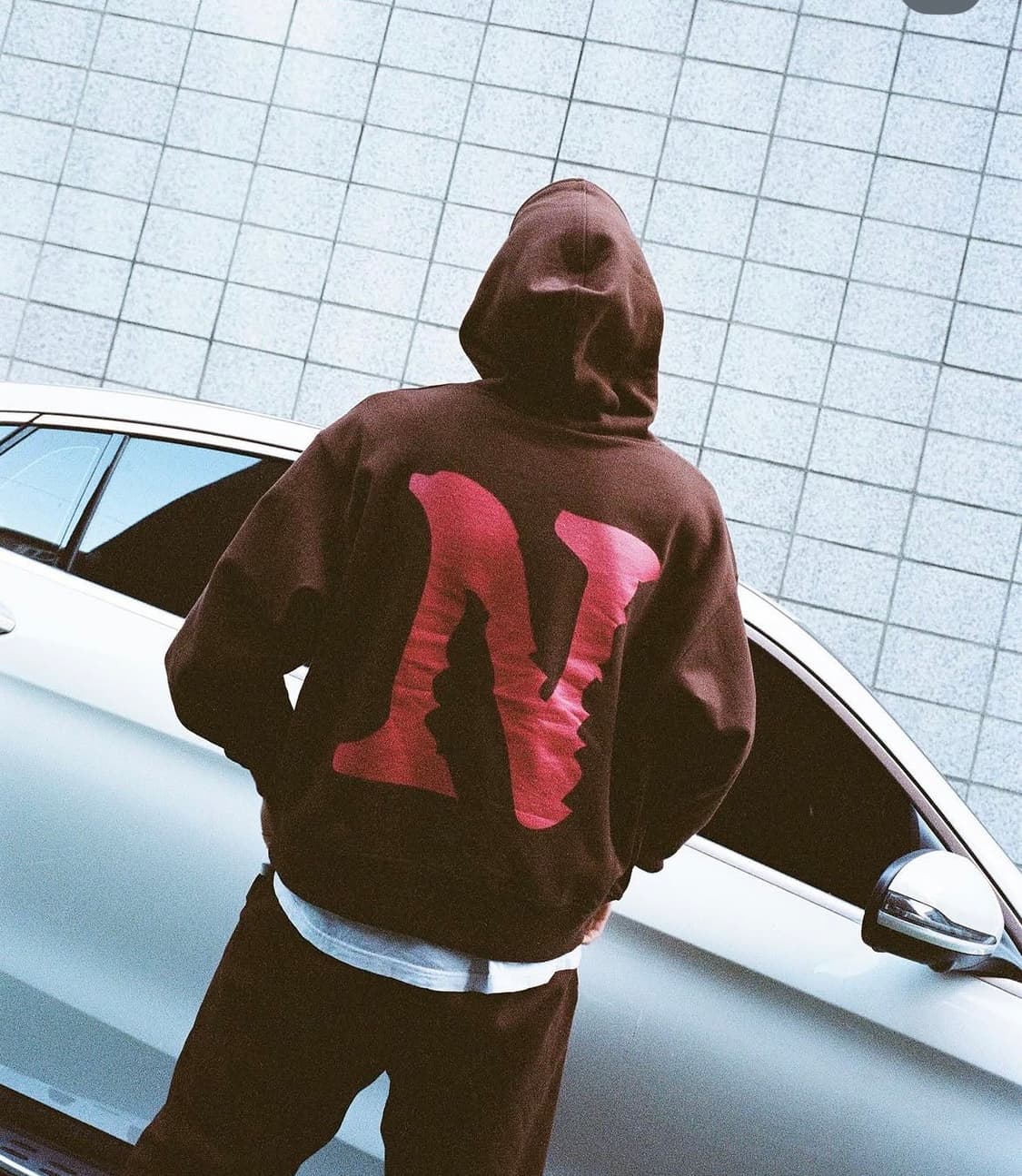 네더월드 아라빅 로고 브라운 후드티 L 상품이미지3