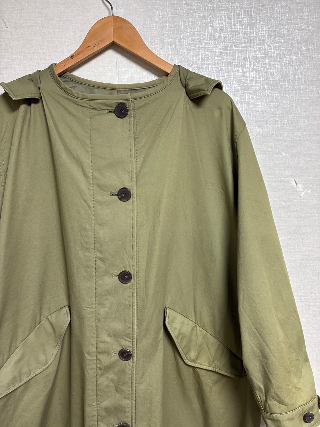 빈티지 스튜디오톰보이 후드코트 카키 상품이미지1