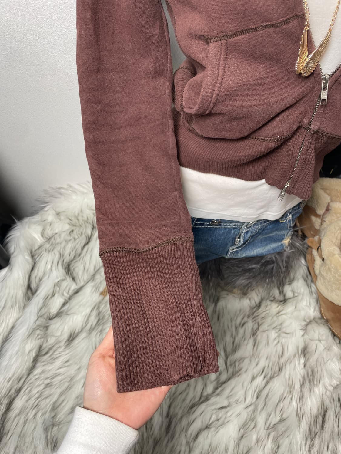 Abercrombie 울프죠 브라운 후드집업 상품이미지5