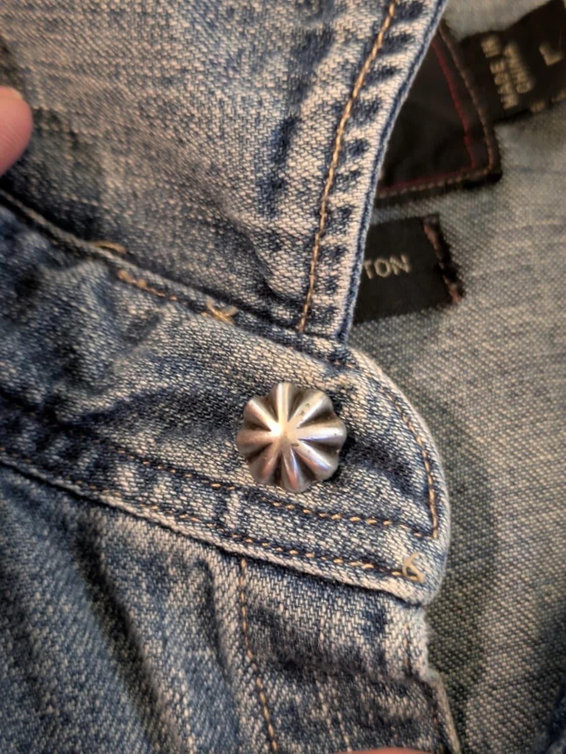 RRL 더블알엘 슬림핏 데님 웨스턴 셔츠 블루 상품이미지5