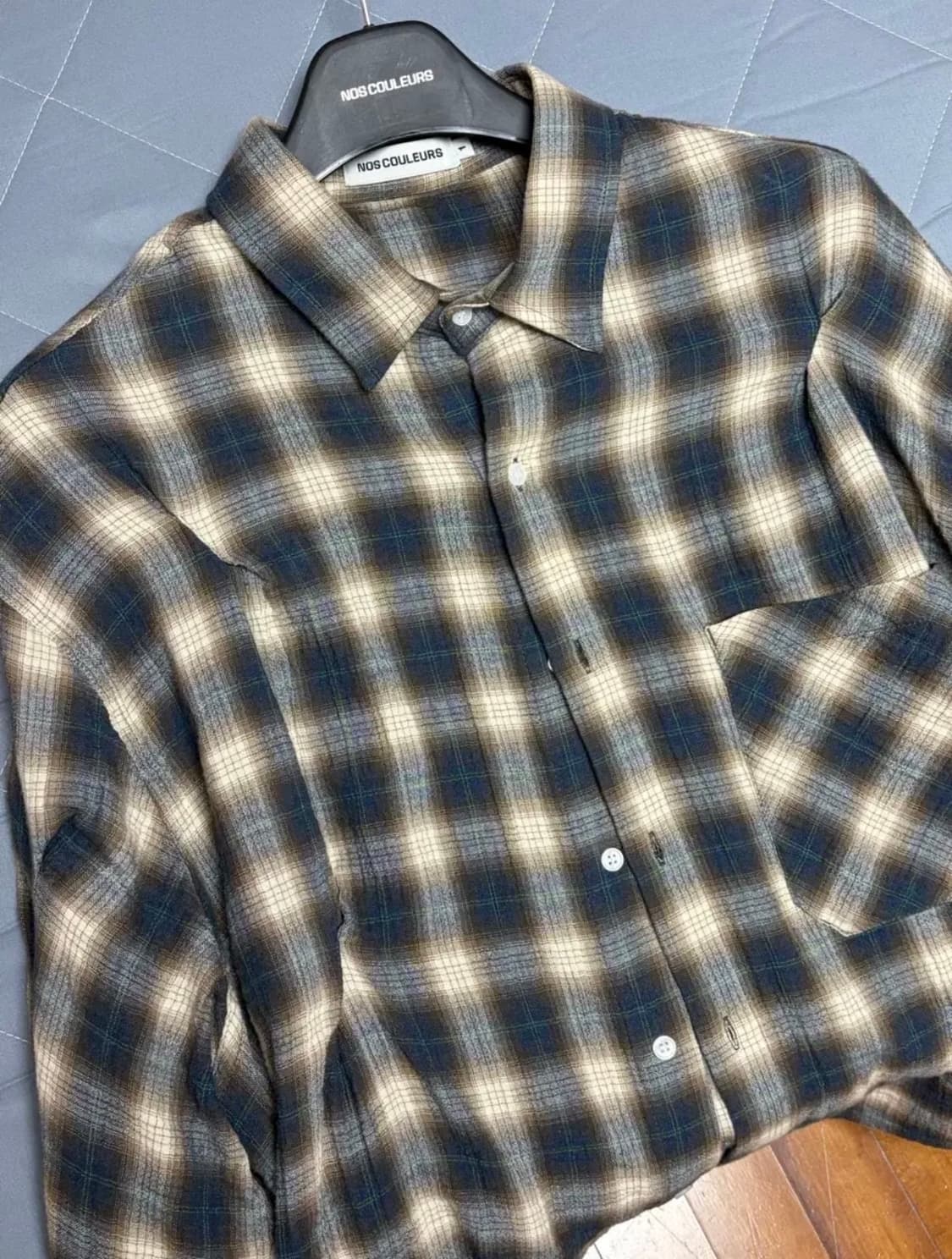 노쿨러스 체크셔츠 네이비 1size 상품이미지1
